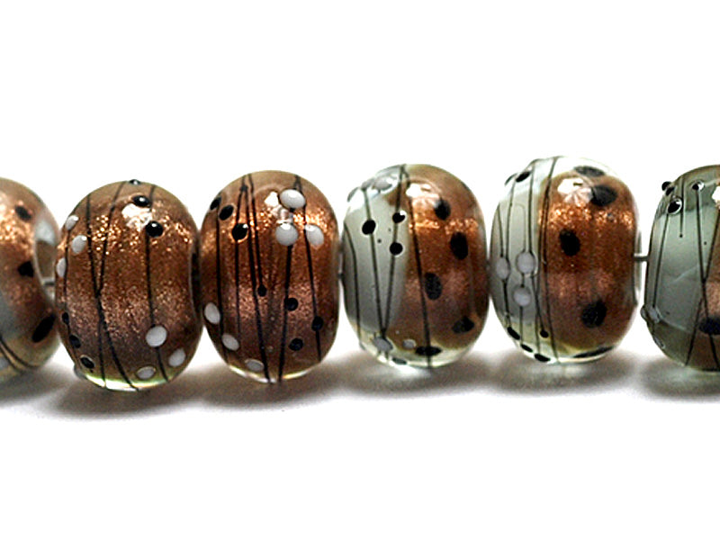 10903241 - Eight Smokey Bronze Rondelle Beads