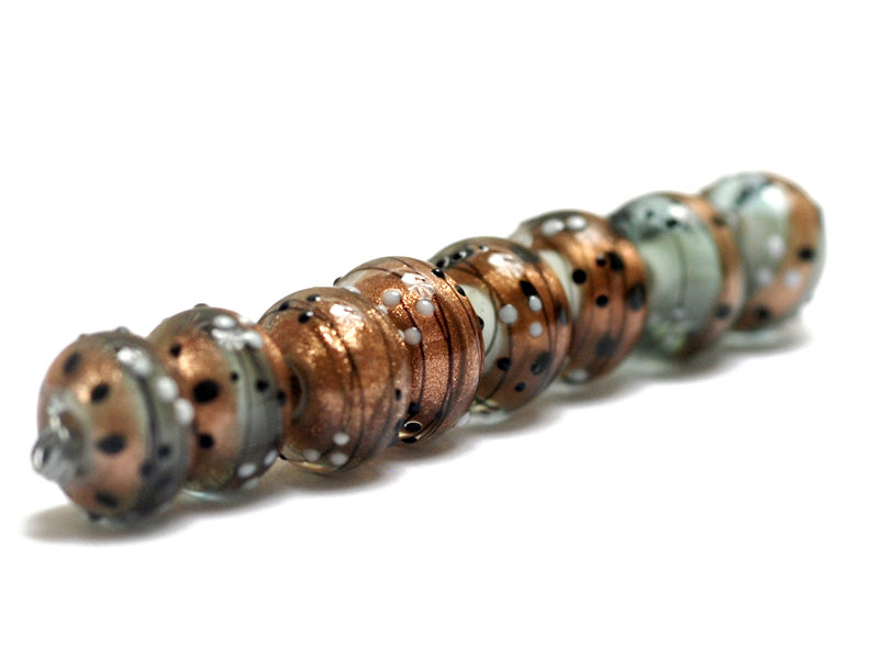 10903241 - Eight Smokey Bronze Rondelle Beads