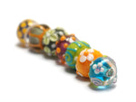 11001001 - Seven Colorful Rondelle Beads