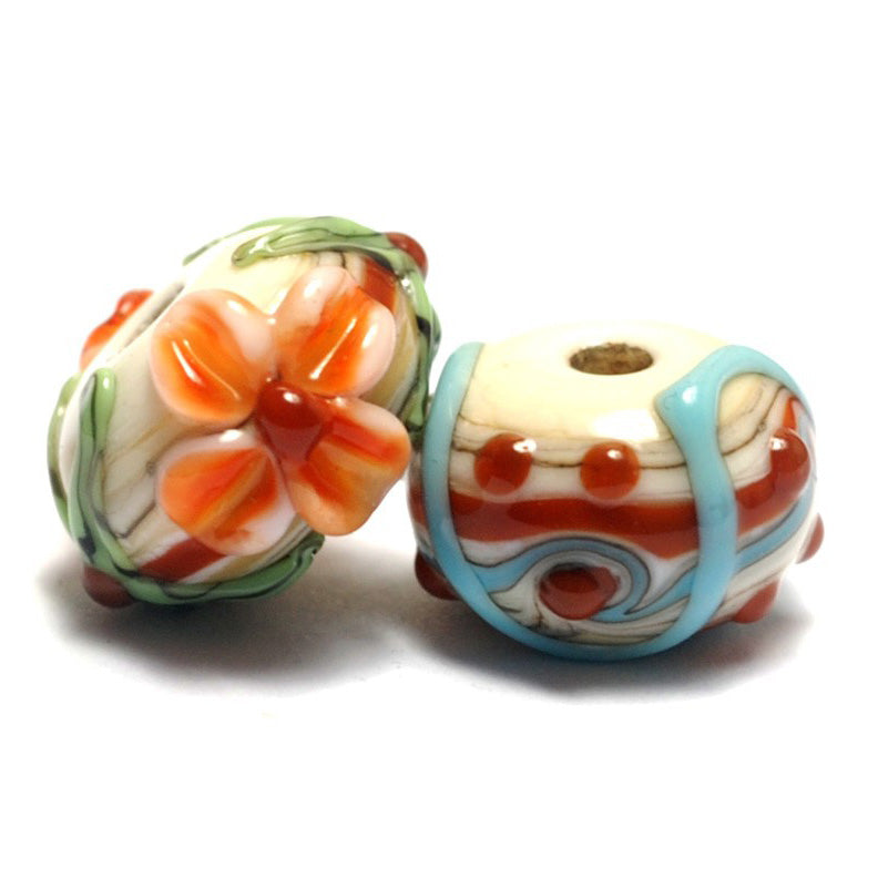 11002201 - Seven Turquoise Autumn Rondelle Beads
