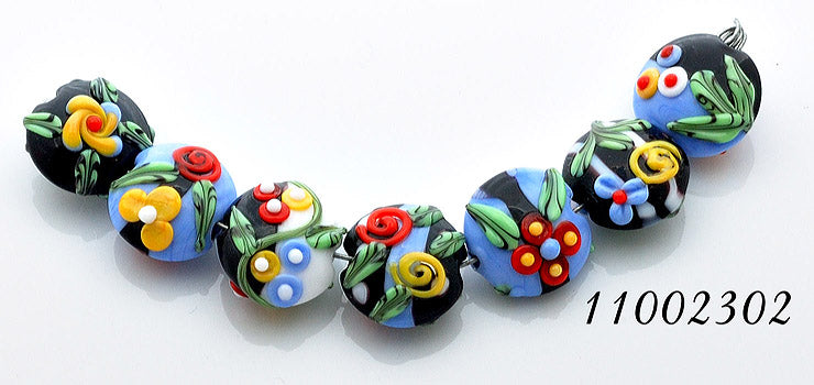 11002302 - Seven Multiple Color Lentil Beads