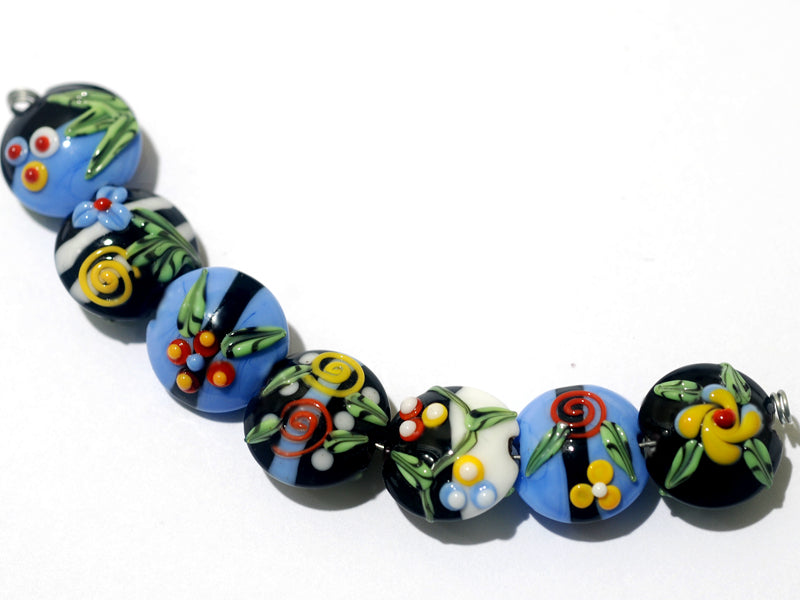 11002302 - Seven Multiple Color Lentil Beads