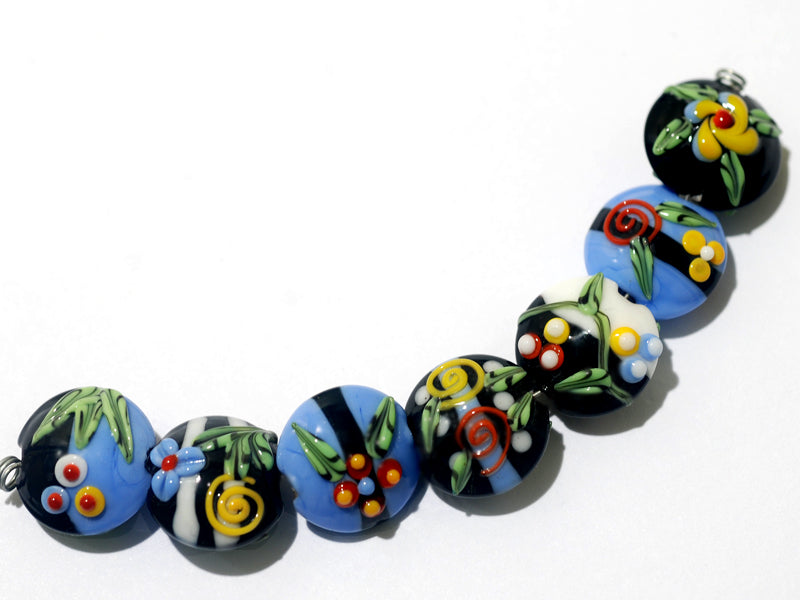 11002302 - Seven Multiple Color Lentil Beads