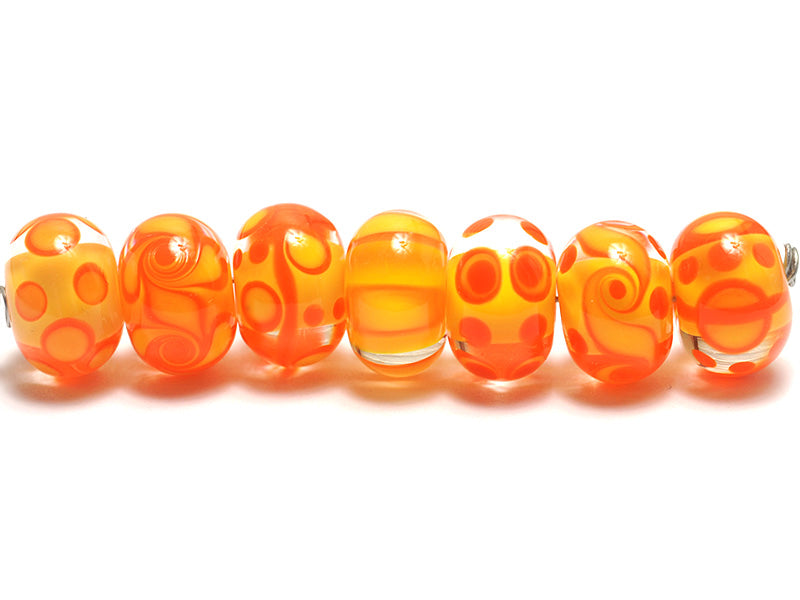 11003501 - Seven Orange & Yellow Rondelle Beads