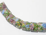 11005404 - Seven Light Pink w/Blue Floral Pillow Beads