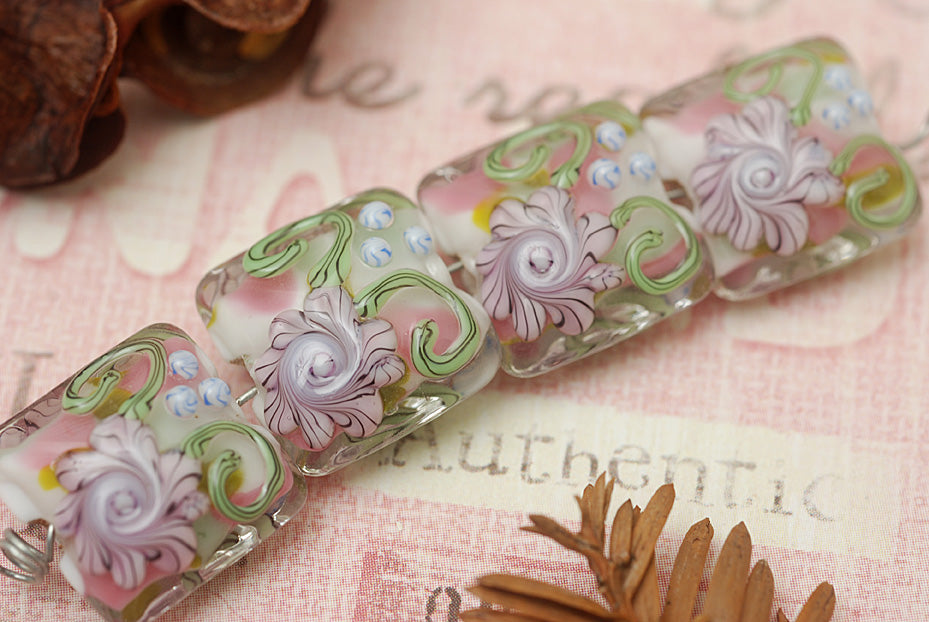 grace lampwork beads artisan handmade glass beads SRA