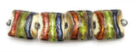 11005614 - Four Multi-colored & Ivory Pillow Beads