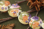 11005802 - Seven Purple w/Orange Flora Lentil Beads