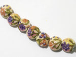 11005802 - Seven Purple w/Orange Flora Lentil Beads