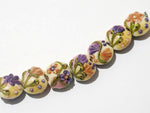 11005802 - Seven Purple w/Orange Flora Lentil Beads