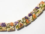 11005804 - Seven Purple w/Orange Flora Pillow Beads