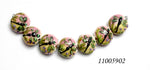 11005902 - Seven Green Dragonfly Lentil Beads