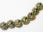11005902 - Seven Green Dragonfly Lentil Beads