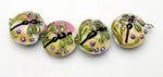 11005912 - Four Green Dragonfly Lentil Beads