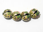 11005912 - Four Green Dragonfly Lentil Beads