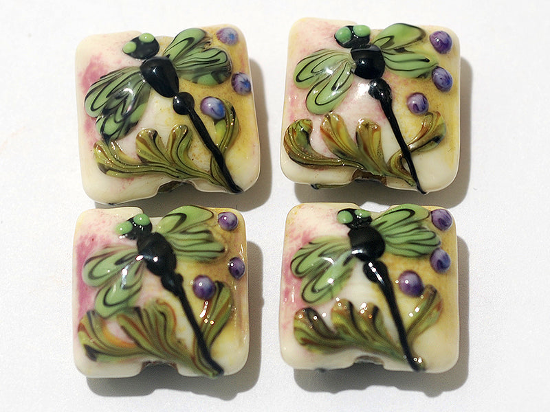11005914 - Four Green Dragonfly Pillow Beads