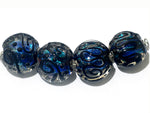 11006312 - Four Cerulean Lentil Beads
