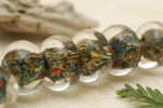 11006621 - Six Multi-color w/Blue & Orange Rondelle Beads