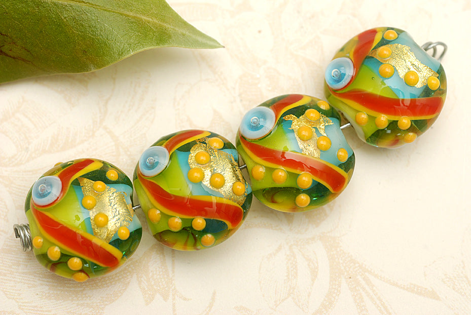 grace lampwork beads artisan handmade glass beads SRA