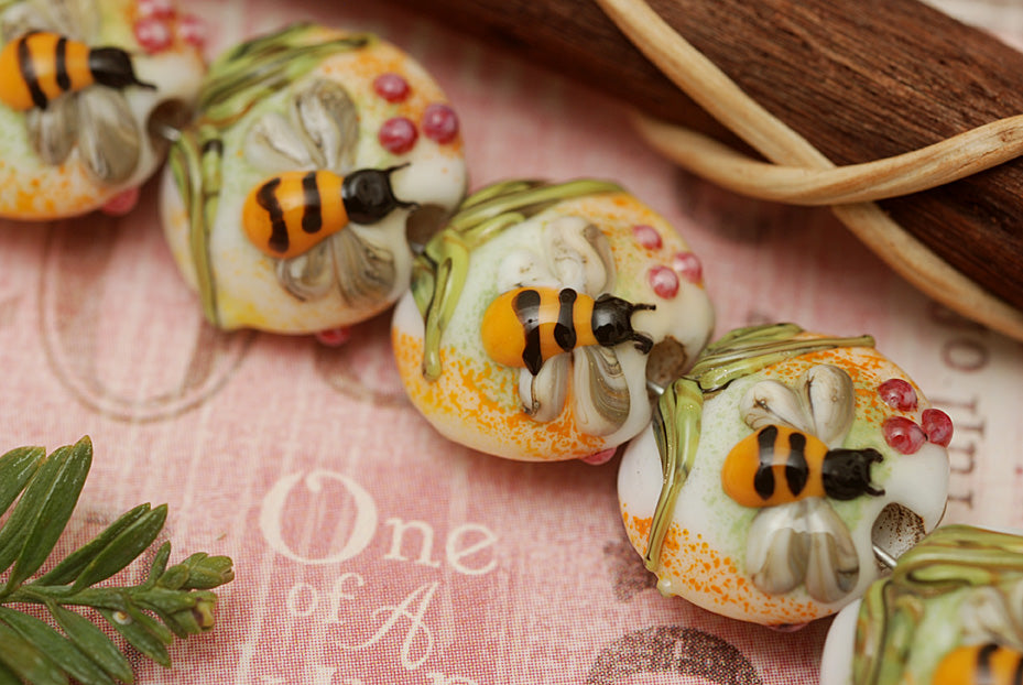 grace lampwork beads artisan handmade glass beads SRA