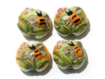 11007312 - Four Bumble Bee Garden Lentil Beads