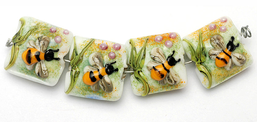11007314 - Four Bumble Bee Garden Pillow Beads