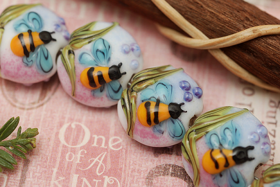 grace lampwork beads artisan handmade glass beads SRA