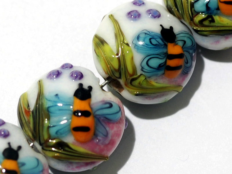 grace lampwork beads artisan handmade glass beads SRA