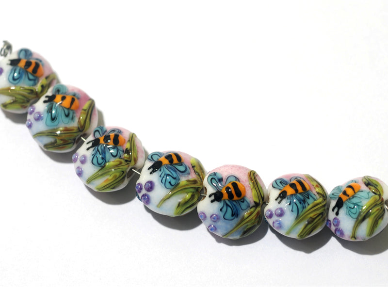 grace lampwork beads artisan handmade glass beads SRA