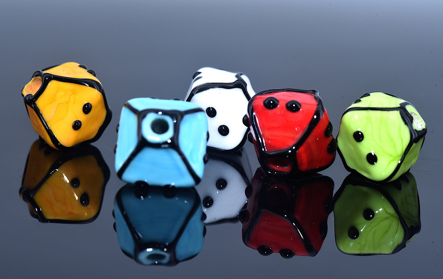 11007507 – Five Multiple Color Rainbow Crystal Beads