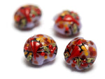 11007712 - Four Autumn Red Cardinal Lentil Beads