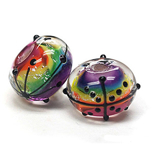 11008201 - Seven Rainbow Balloons Rondelle Beads