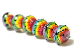 11008221 - Six Rainbow Balloons Rondelle Beads