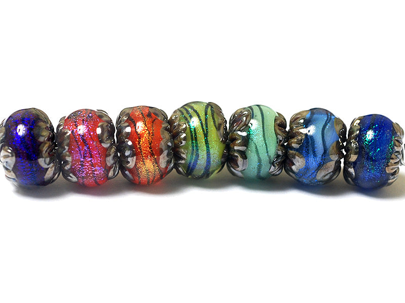 11008501 - Seven Artist Palette of Shimmer Rondelle Beads