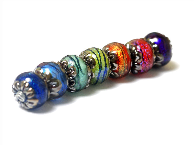 11008501 - Seven Artist Palette of Shimmer Rondelle Beads