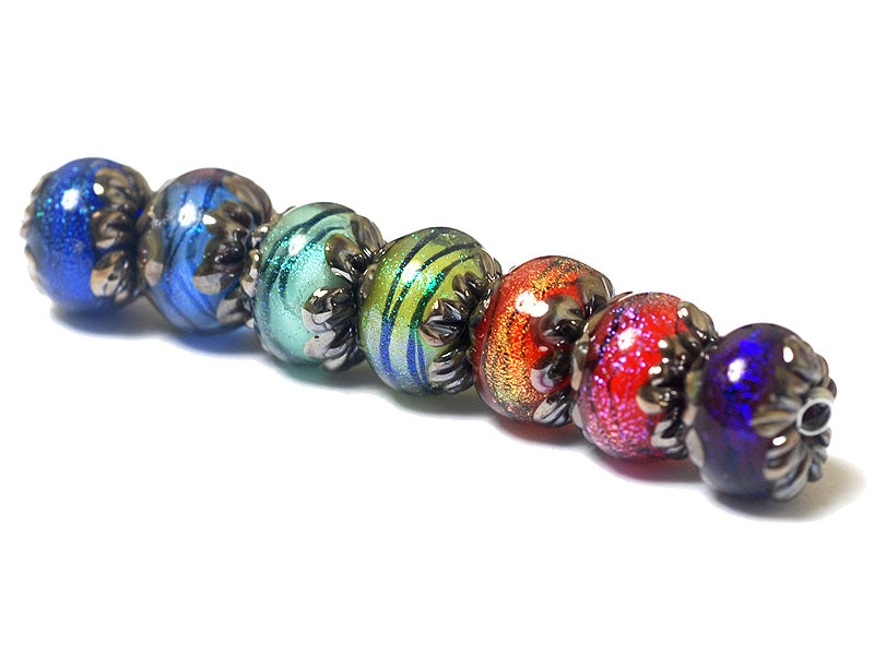 11008501 - Seven Artist Palette of Shimmer Rondelle Beads