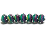 11008701 - Seven Begonia Stripes Rondelle Beads