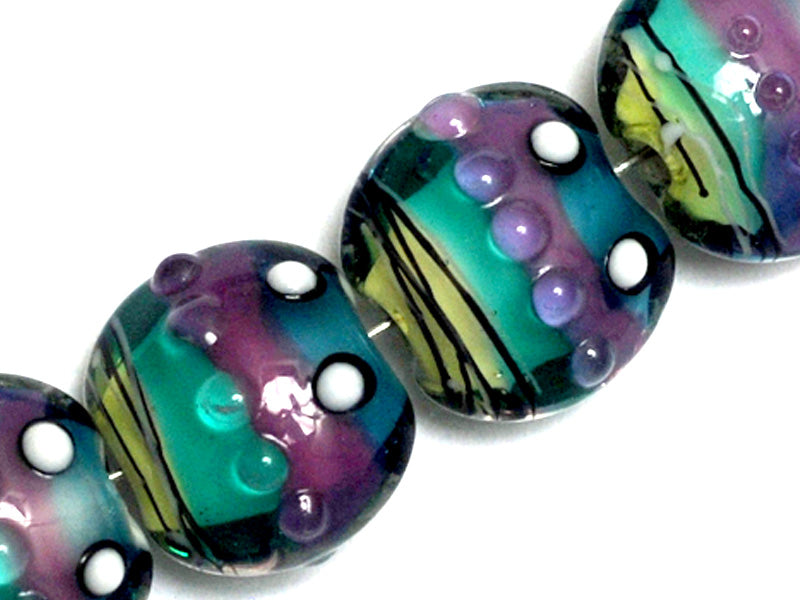 11008712 - Four Begonia Stripes Lentil Beads