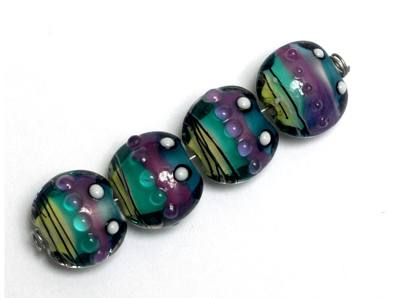 11008712 - Four Begonia Stripes Lentil Beads