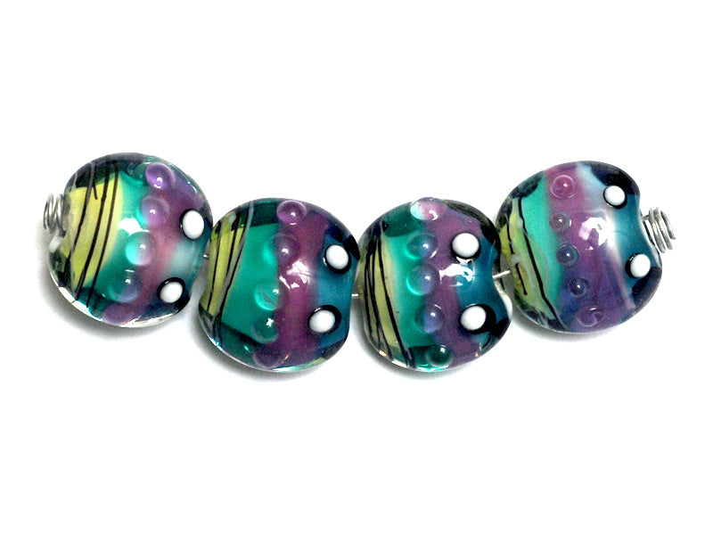 11008712 - Four Begonia Stripes Lentil Beads