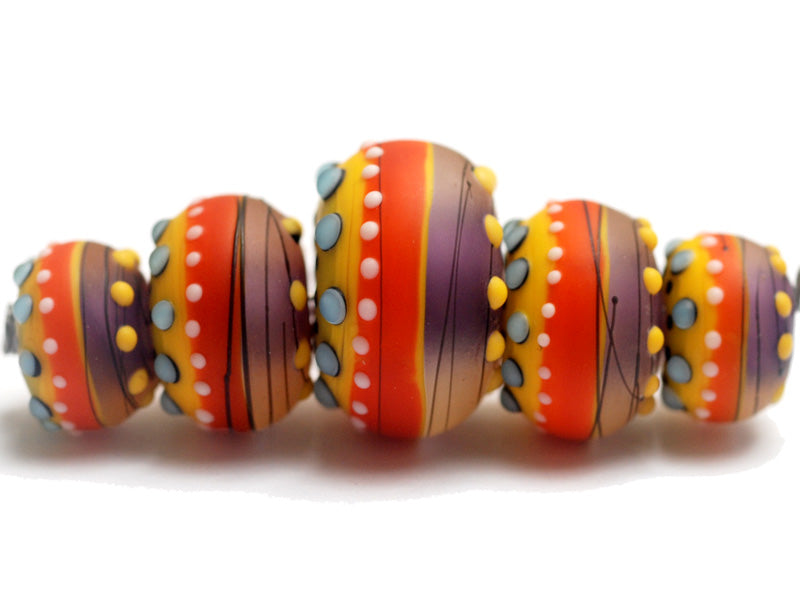 11008811 - Five Barcelona Matte Graduated Rondelle Beads