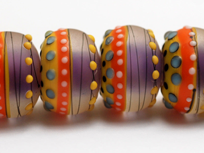 11008821 - Six Barcelona Matte Rondelle Beads