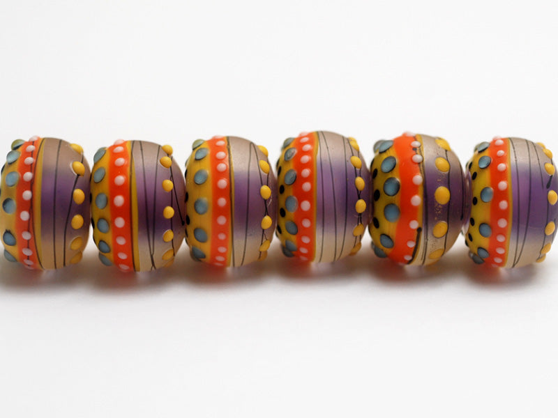 11008821 - Six Barcelona Matte Rondelle Beads