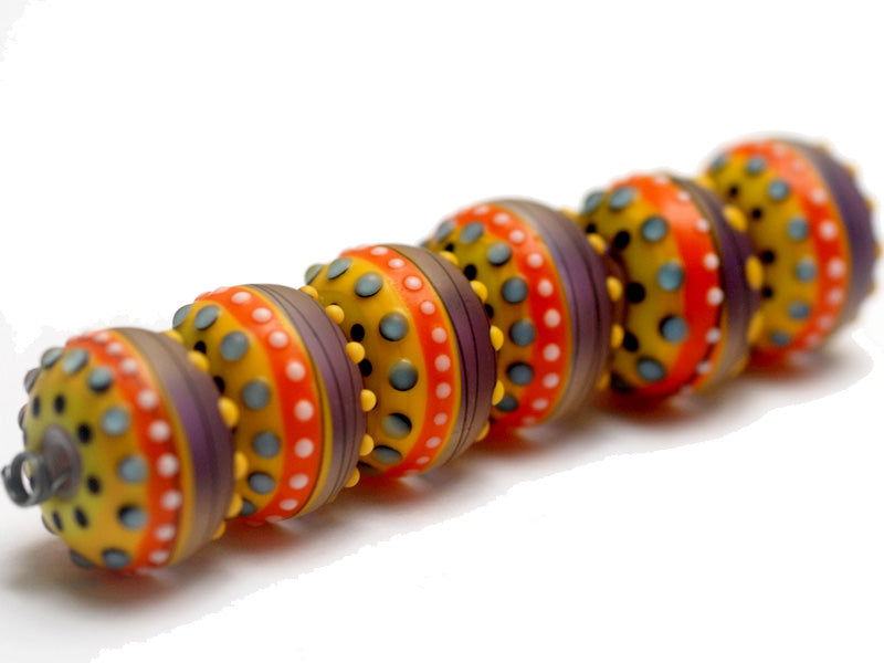 11008821 - Six Barcelona Matte Rondelle Beads