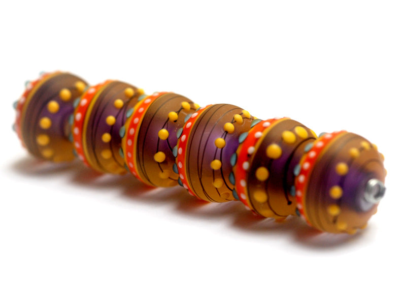 11008821 - Six Barcelona Matte Rondelle Beads
