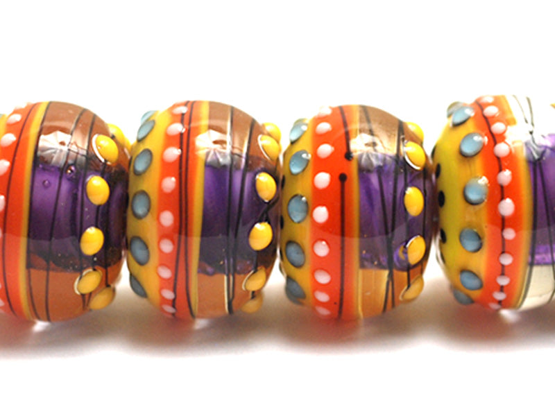 11008921 - Six Barcelona Gloss Rondelle Beads