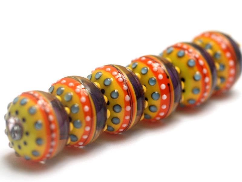11008921 - Six Barcelona Gloss Rondelle Beads