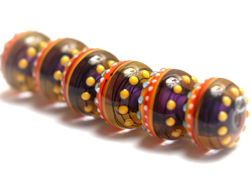 11008921 - Six Barcelona Gloss Rondelle Beads