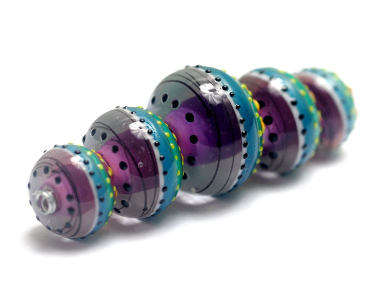 11009011 - Five Rio de Janeiro Gloss Graduated Rondelle Beads