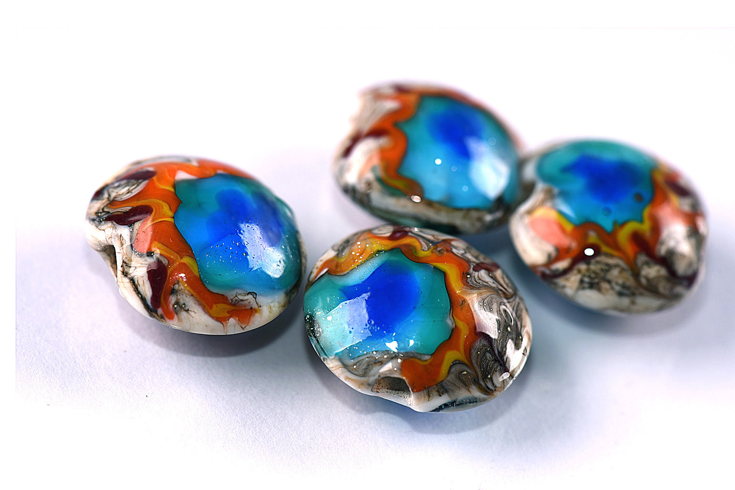 Yellowstone Midway Geyser Basin  grace lampwork beads artisan handmade glass beads SRA